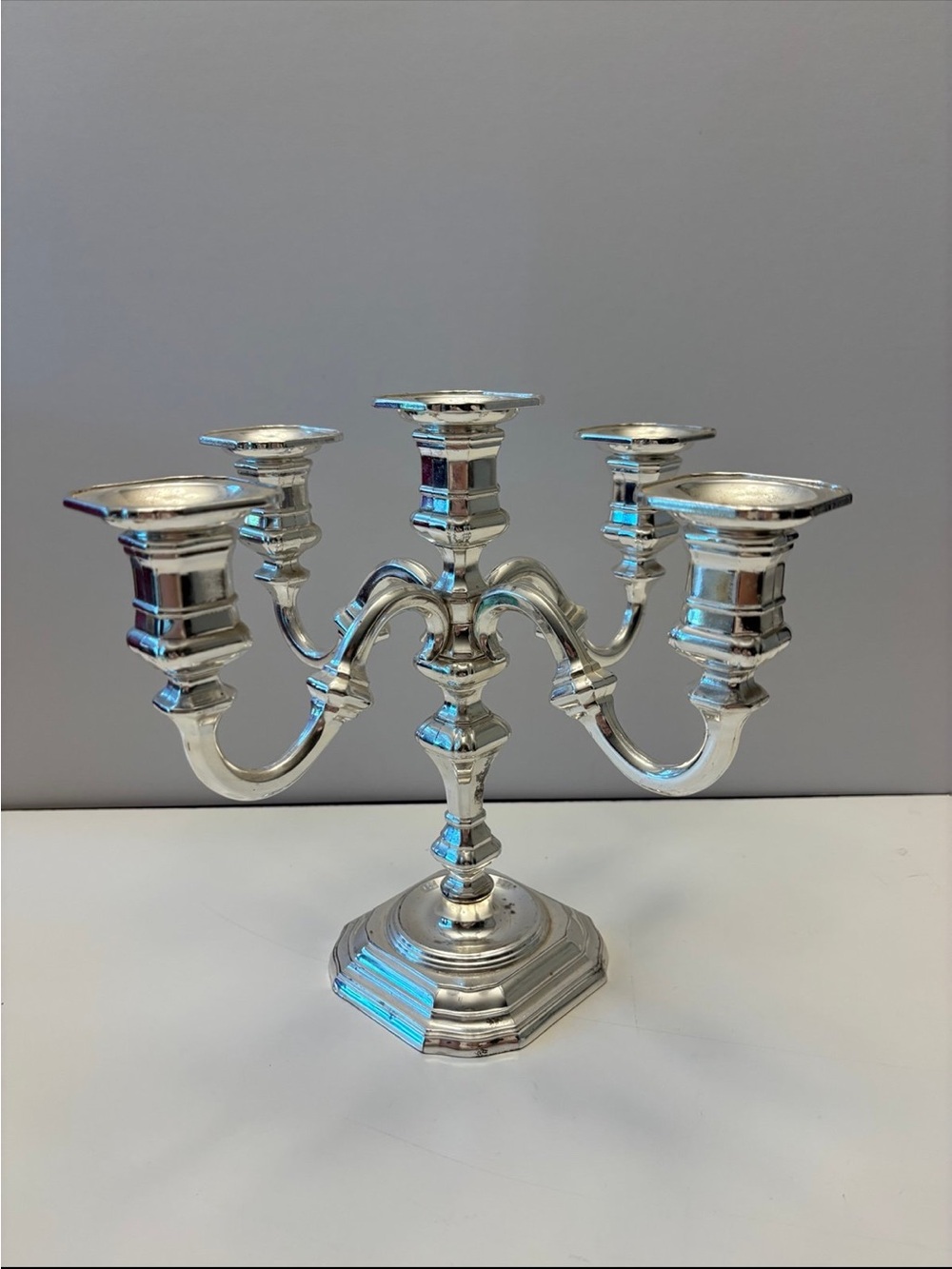 Vintage Five-Arm Silver Candelabra - Picture 2 of 11